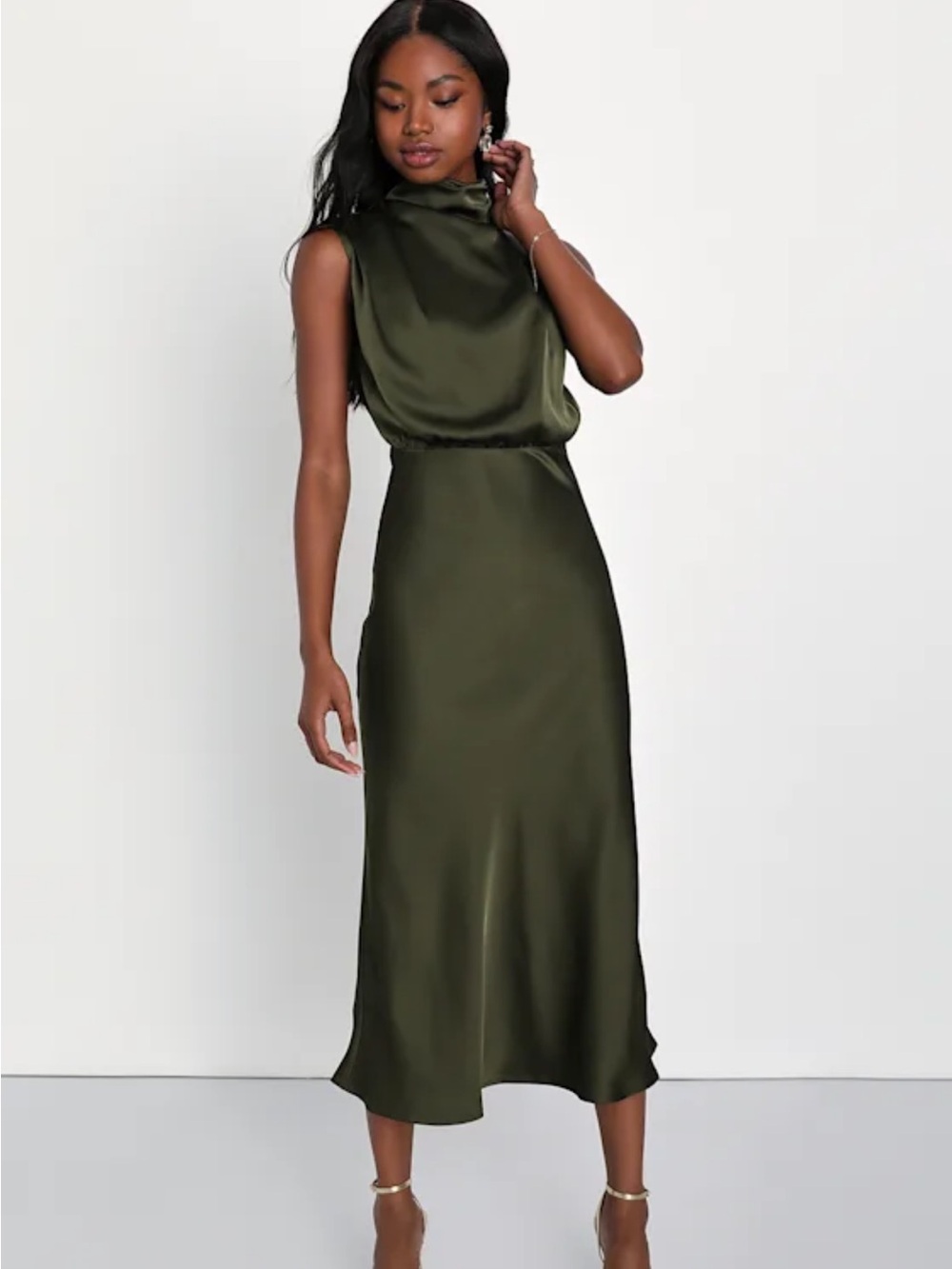 Lulu’s Satin Midi Dress